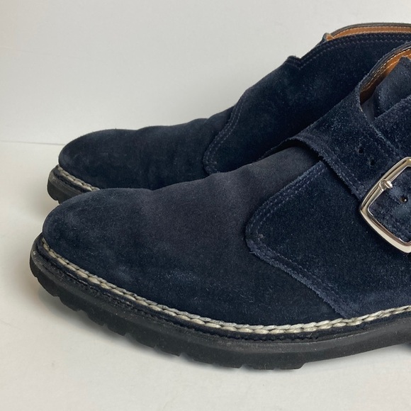 BONTONI Visionario Men’s Navy Blue Suede Monk Boot 9.5 Italian Luxury Designer main image 16
